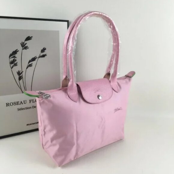 NWT Longchamp Le Pliage Original Large Shoulder Nylon Bag Tote IN Pink - Picture 2 of 8
